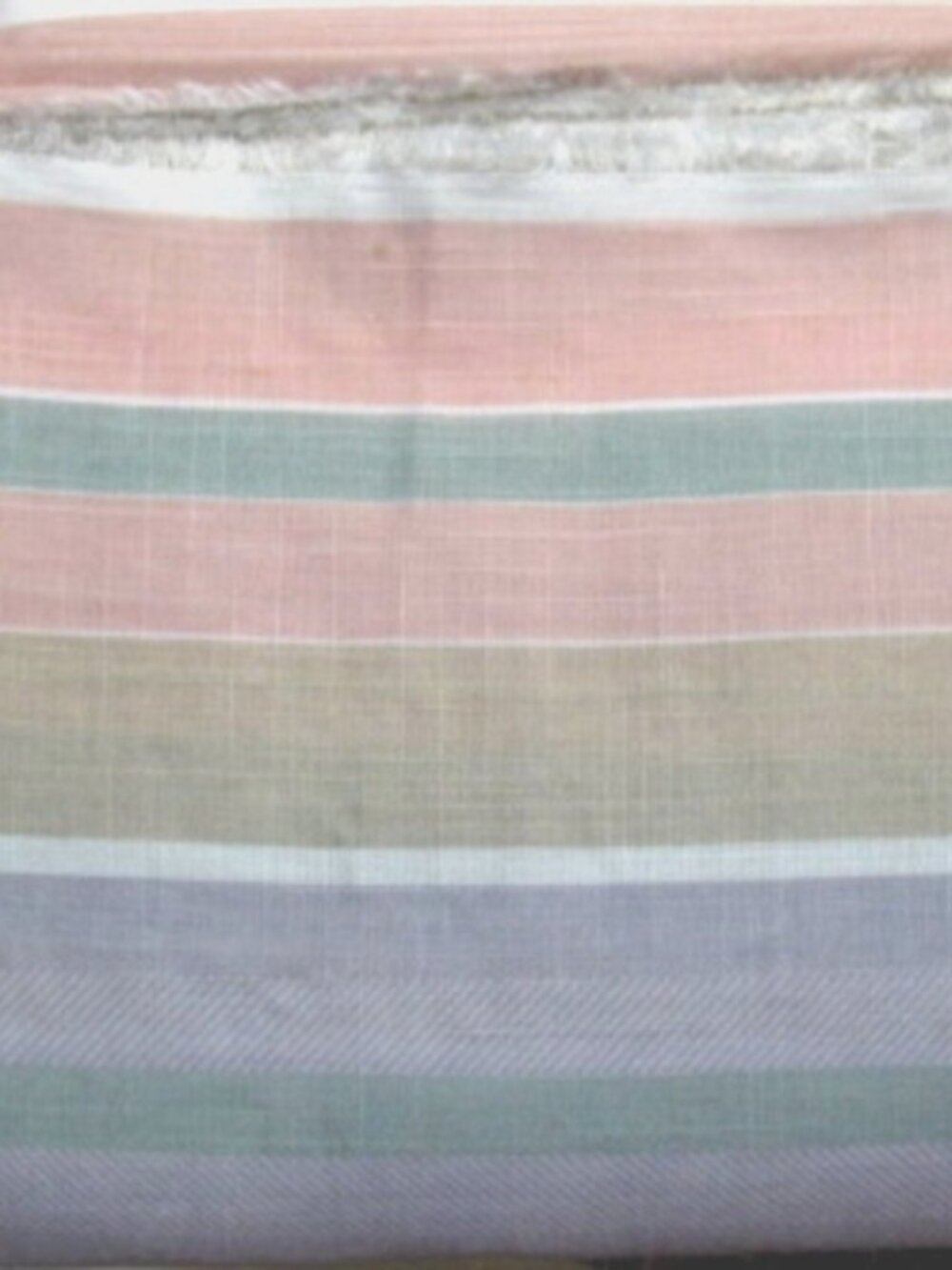 Pink Turquoise & Tan Stripe Cotton Fabric 59" wide x 2 7/8 yds